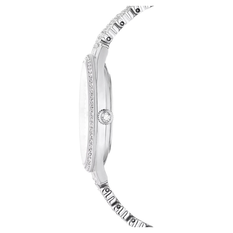 Attract watch Swiss Made, Metal bracelet, Silver tone, Stainless steel